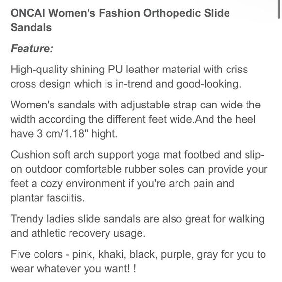 ONCAI Sandals Adjustable Soft Cushion Thick Soles women’s Sz 9 US /40 EU Pink - Picture 16 of 16